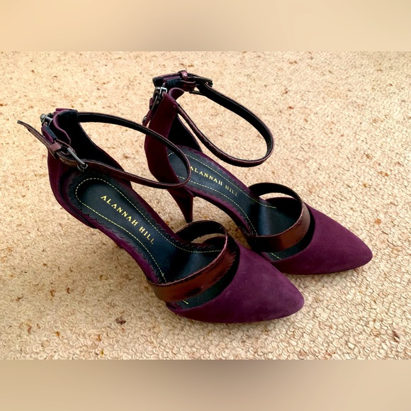 ✨Host Pick✨ Brand New Alannah Hill Burgundy Leather Heels Size 37.5 - Picture 2 of 6